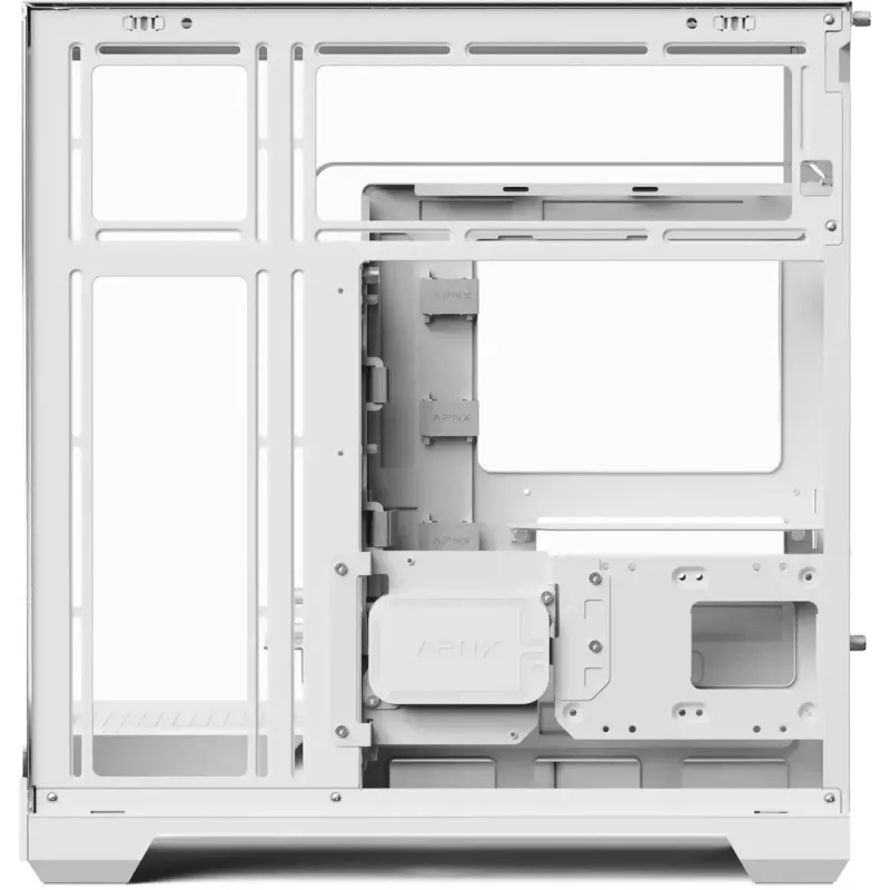 Tower PC case APNX V2-F-WT-v1, white, includes three tempered glass panels