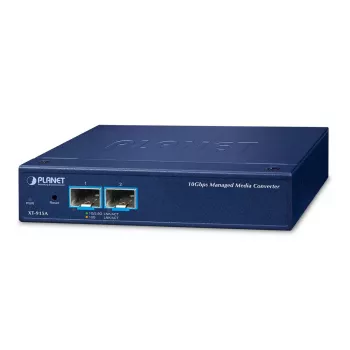 Network media converter EFB Elektronik XT-915A — 2-port 10G/1G SFP+ metal housing, blue