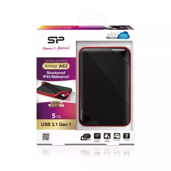 External Hard Drive Silicon Power 5TB USB 3.2 Armor A62