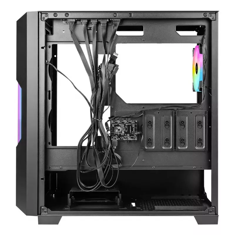 PC Case AZZA Guardian Glass Midi Tower — Black, ATX/Micro‑ATX/ITX/EATX, supports 3.5 inch×2 / 2.5 inch×4, front 120/140 mm fans