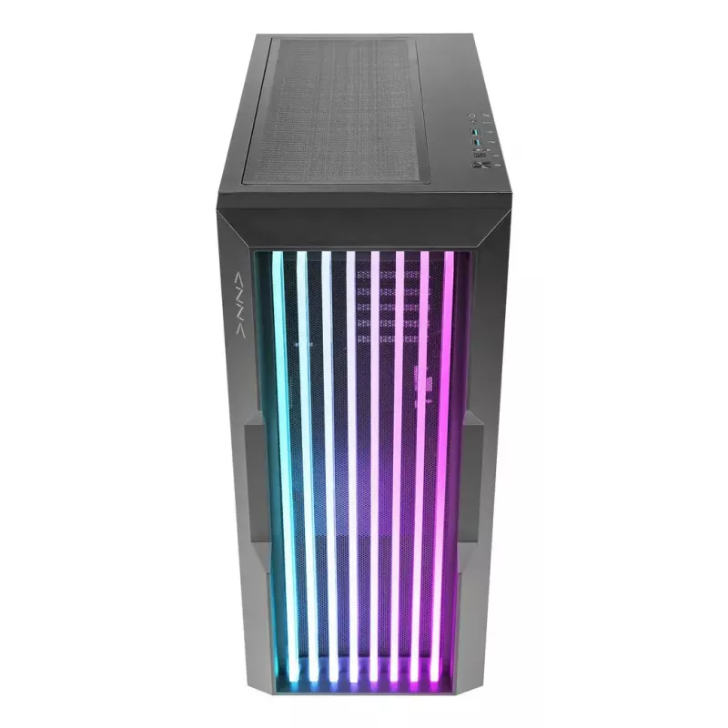 PC Case AZZA Guardian Glass Midi Tower — Black, ATX/Micro‑ATX/ITX/EATX, supports 3.5 inch×2 / 2.5 inch×4, front 120/140 mm fans