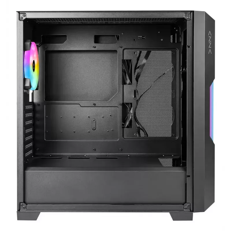 PC Case AZZA Guardian Glass Midi Tower — Black, ATX/Micro‑ATX/ITX/EATX, supports 3.5 inch×2 / 2.5 inch×4, front 120/140 mm fans