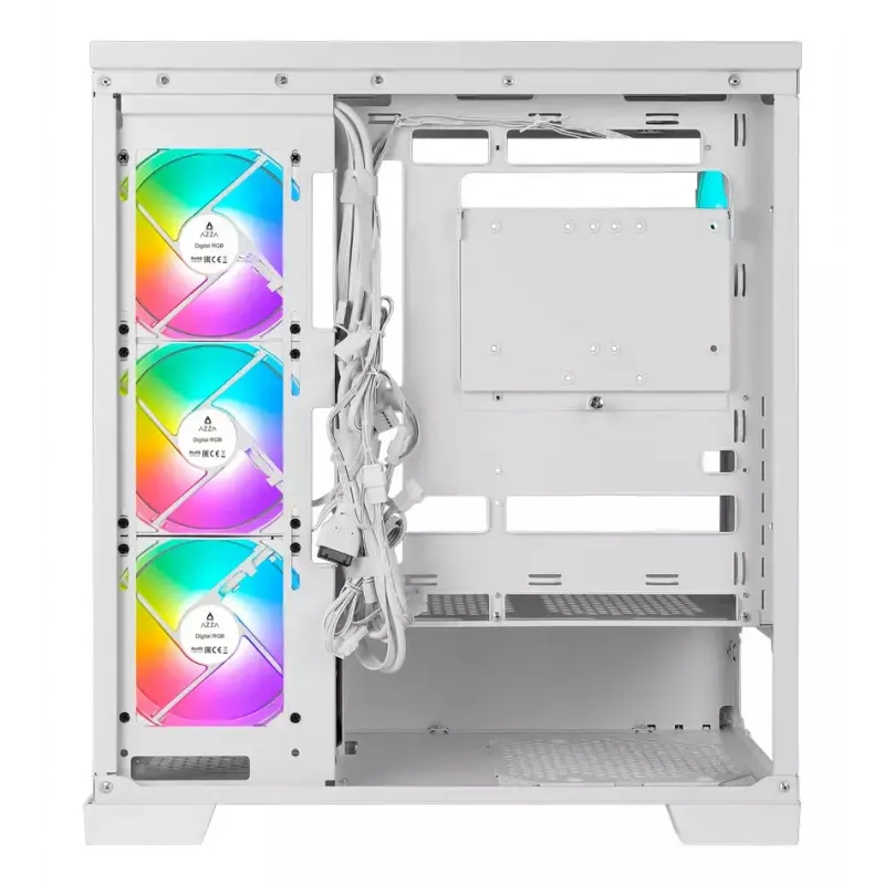PC Midi Tower AZZA Cove (CSAZ-570W) — Black, ATX/Micro-ITX/ITX, 3x120mm side fans, 1x120mm rear fan, supports 2.5 inch & 3.5 inch drives
