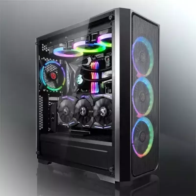 PC Midi Tower case RAIJINTEK Ponos MS — Black, supports 120/140 mm front fans, 1x 120 mm rear, HDD 3.5 inch, SSD 2.5 inch, 210×442×485 mm