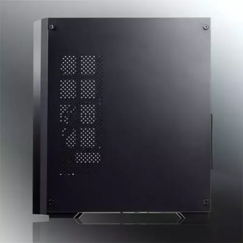 PC Midi Tower case RAIJINTEK Ponos MS — Black, supports 120/140 mm front fans, 1x 120 mm rear, HDD 3.5 inch, SSD 2.5 inch, 210×442×485 mm