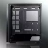 PC Midi Tower case RAIJINTEK Ponos MS — Black, supports 120/140 mm front fans, 1x 120 mm rear, HDD 3.5 inch, SSD 2.5 inch, 210×442×485 mm
