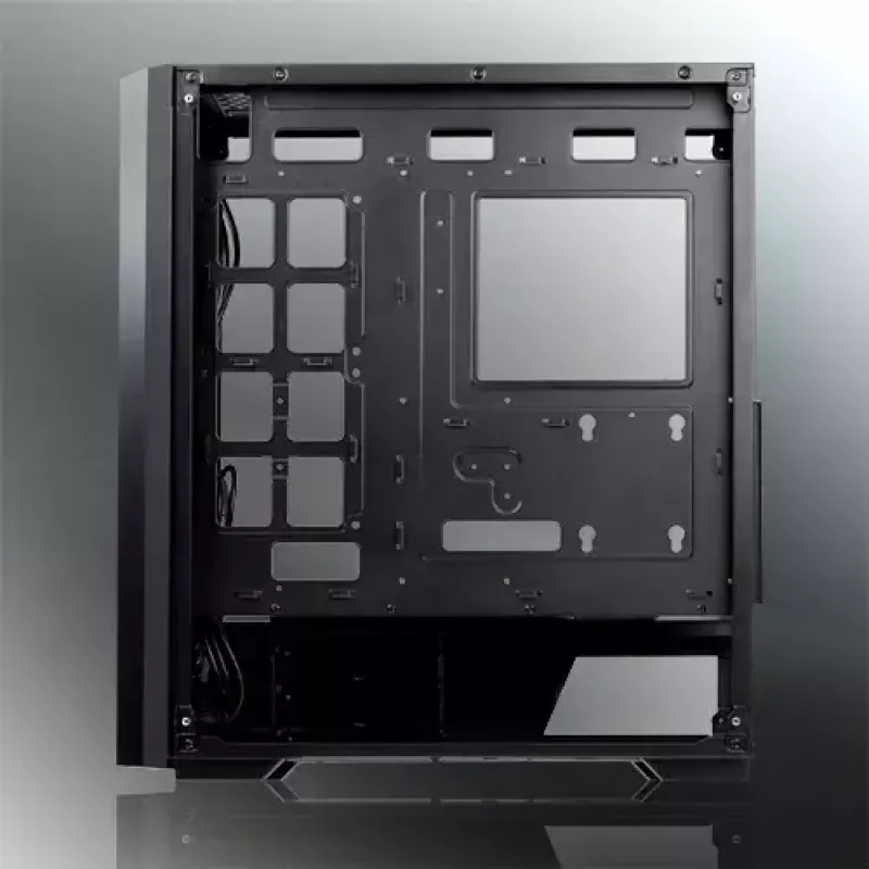 PC Midi Tower case RAIJINTEK Ponos MS — Black, supports 120/140 mm front fans, 1x 120 mm rear, HDD 3.5 inch, SSD 2.5 inch, 210×442×485 mm