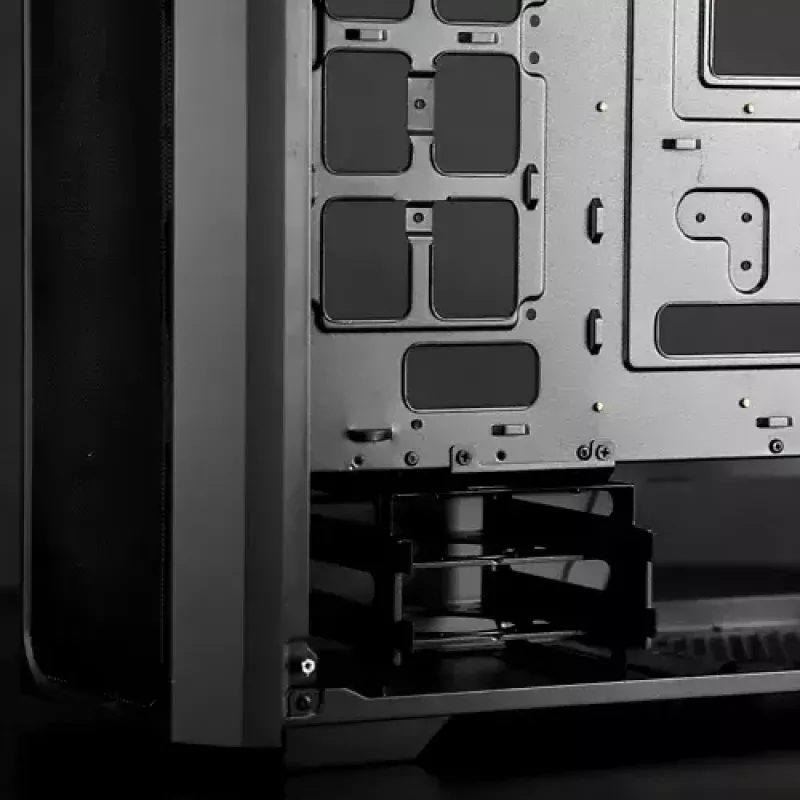 PC Midi Tower case RAIJINTEK Ponos MS — Black, supports 120/140 mm front fans, 1x 120 mm rear, HDD 3.5 inch, SSD 2.5 inch, 210×442×485 mm