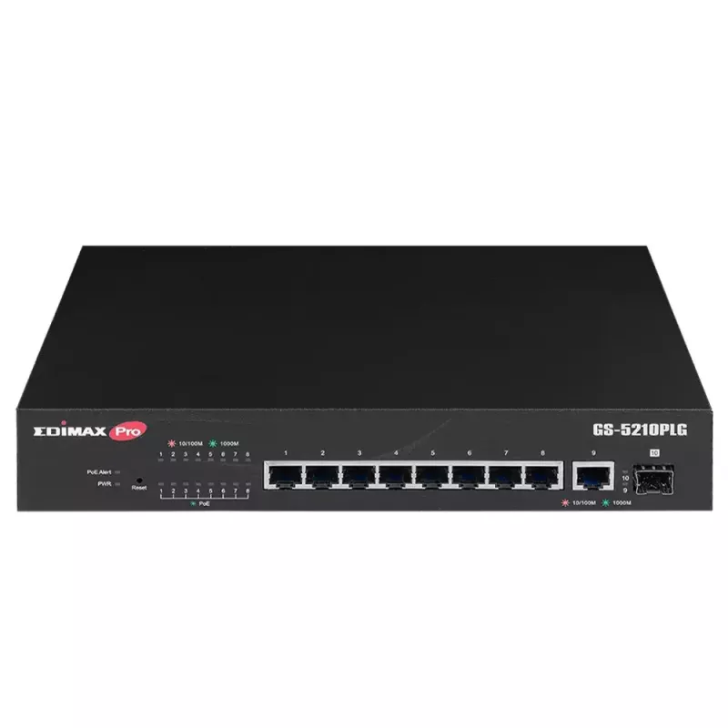 Managed Switch Edimax GS-5210PLG 8 Ports Gigabit Ethernet PoE Black