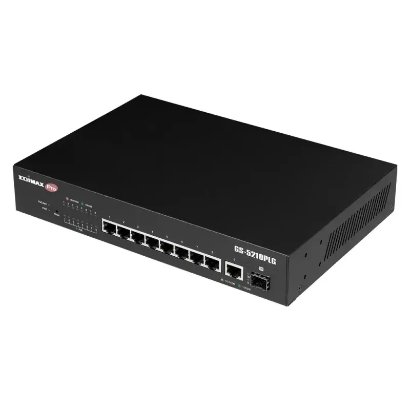 Managed Switch Edimax GS-5210PLG 8 Ports Gigabit Ethernet PoE Black