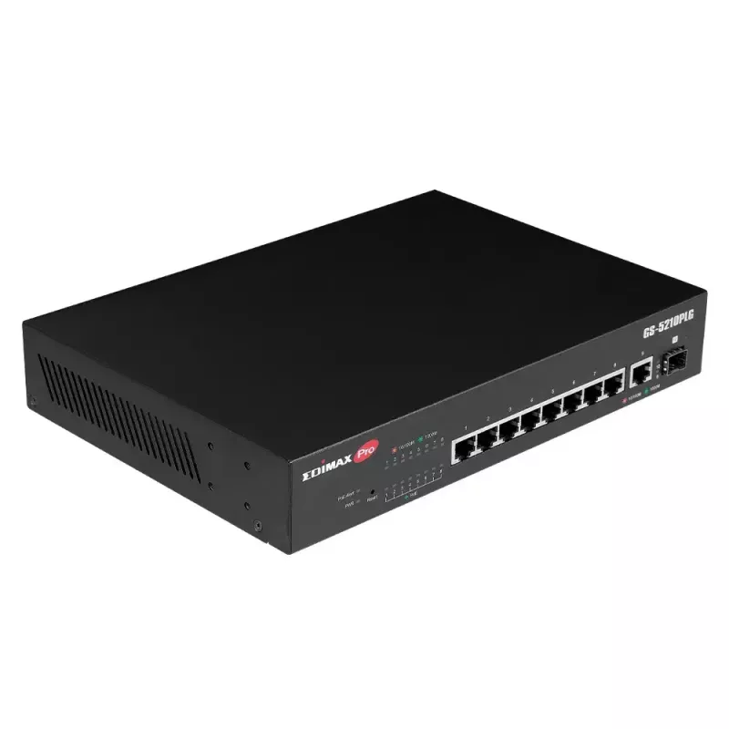 Managed Switch Edimax GS-5210PLG 8 Ports Gigabit Ethernet PoE Black