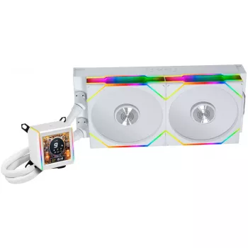 CPU AIO Liquid Cooler lian li Galahad II LCD 280 — 280mm radiator, integrated LCD, white