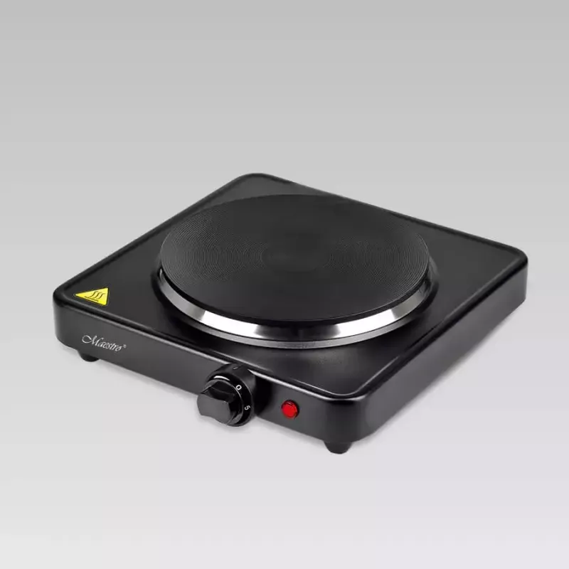 Maestro MR-772-1 Countertop Sealed-Plate Hob, 1 Zone, Black, 1500 W, Rotary Control