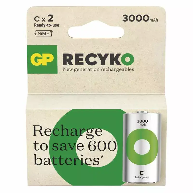 Rechargeable Battery GP Batteries Recyko 3000 C NiMH 3000 mAh 1.2 V