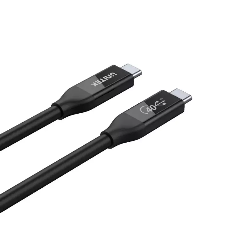 USB4 Gen 2x2 USB C cable Unitek C14100BK-0.8M — 0.8 m, USB-C to USB-C, 40 Gbit/s, black