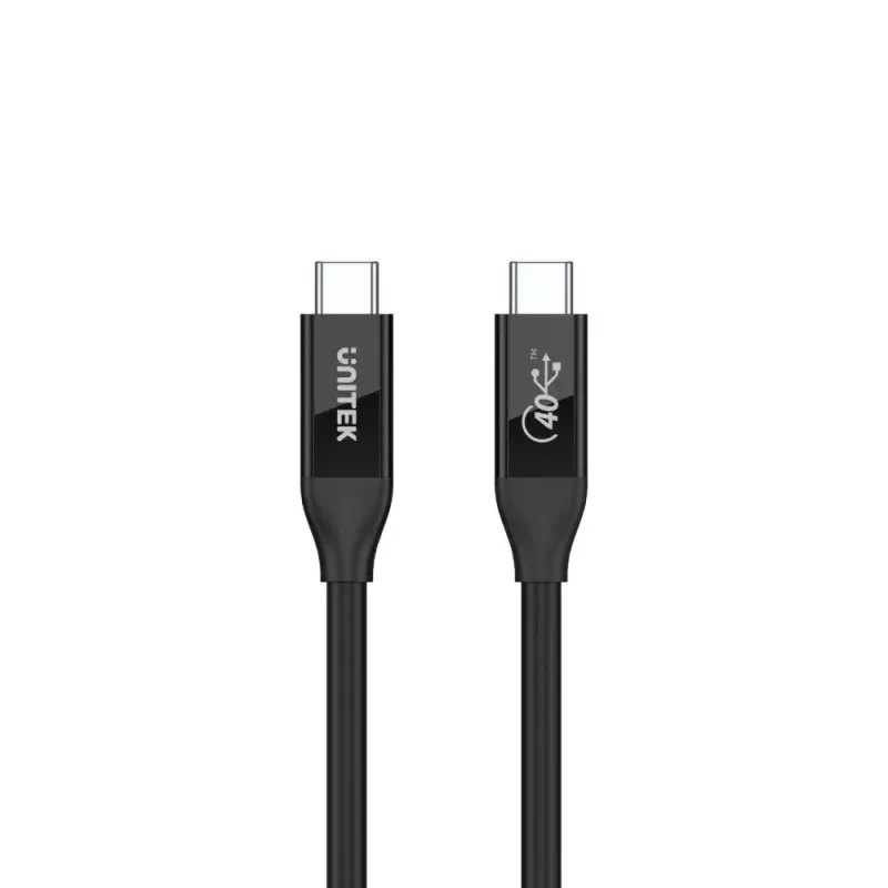 USB4 Gen 2x2 USB C cable Unitek C14100BK-0.8M — 0.8 m, USB-C to USB-C, 40 Gbit/s, black