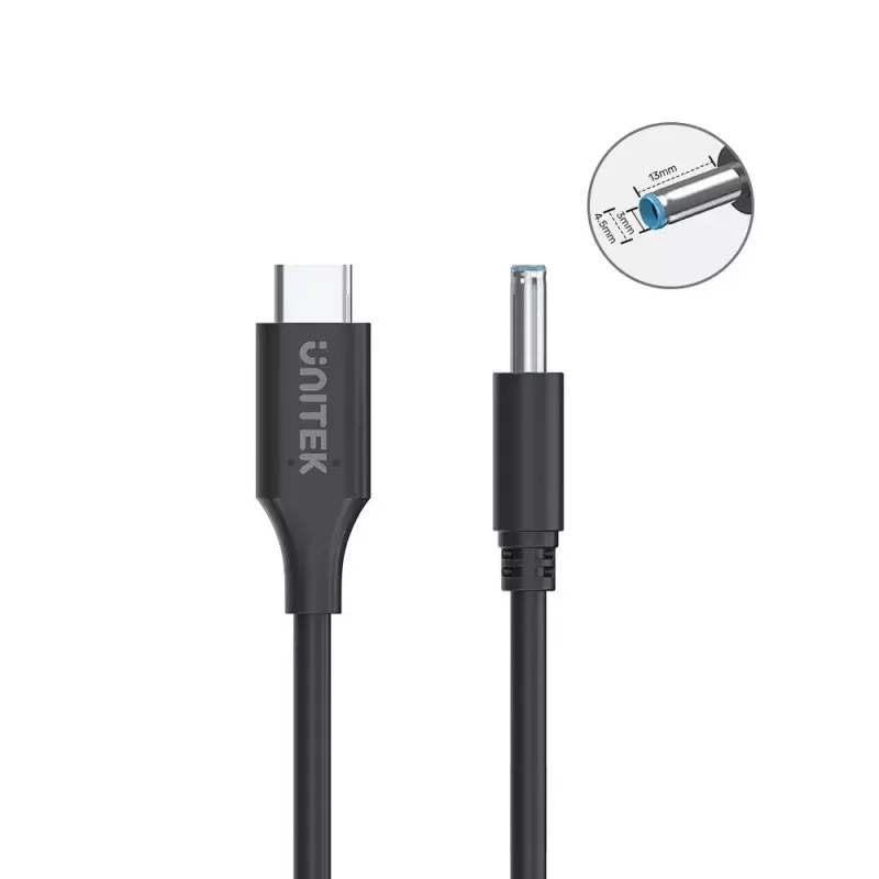 Power Cable UNITEK C14117BK-1.8M USB C DC 1.8m 20V 3.25A
