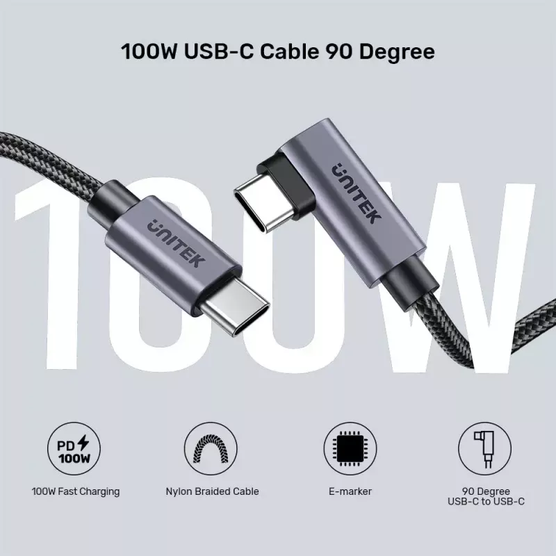 USB Cable UNITEK C14123BK-1M 1m USB 2.0 Black Grey