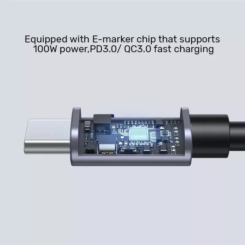 USB Cable UNITEK C14123BK-1M 1m USB 2.0 Black Grey