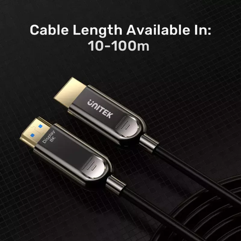 HDMI cable UNITEK C11085GY01-60M 60m 2.1 48 Gbit/s Black
