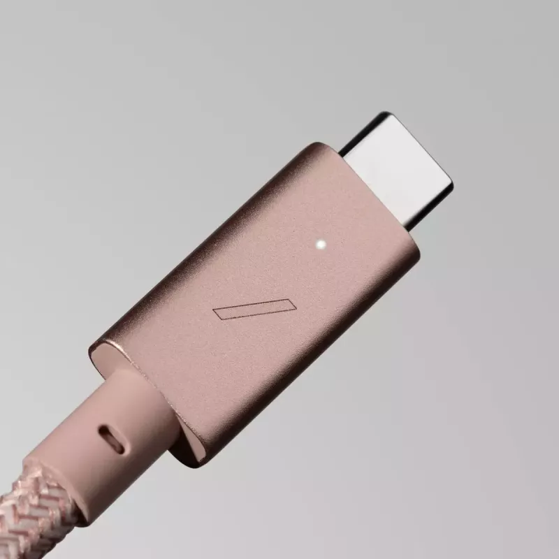 Native Union Belt Cable Pro USB-C to USB-C, 2.4 m, LED Display, Rose