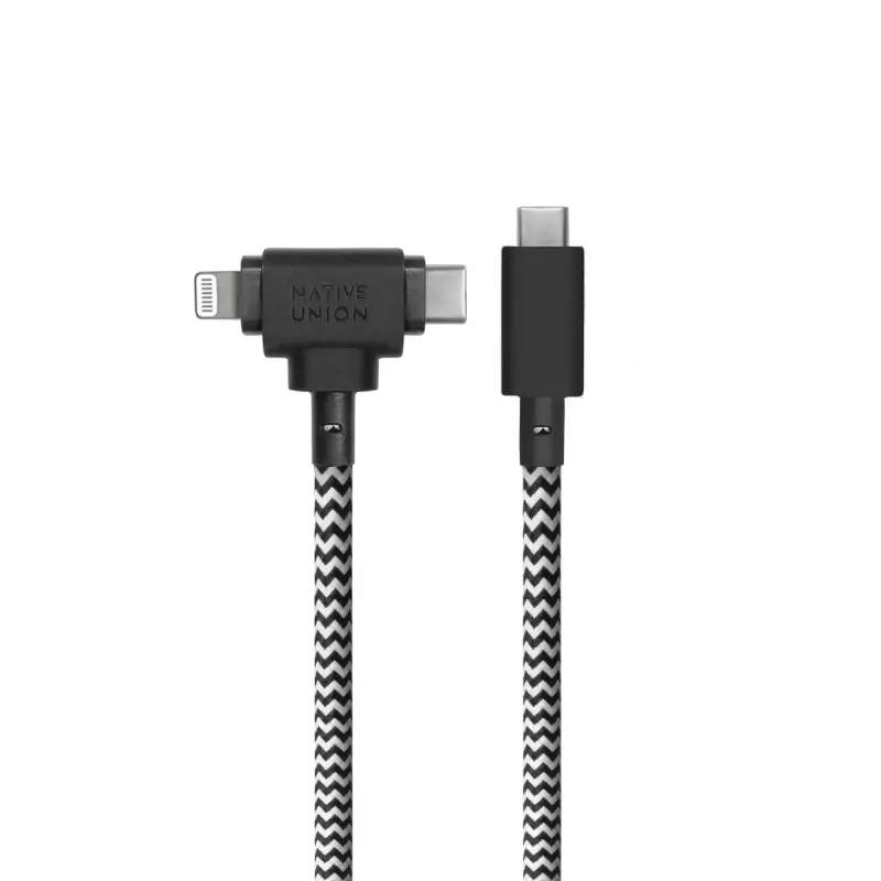 USB-C to USB-C / Lightning cable Native Union Belt Cable Duo, 1.5 m, Green