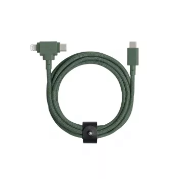 USB-C to USB-C / Lightning cable Native Union Belt Cable Duo, 1.5 m, Green