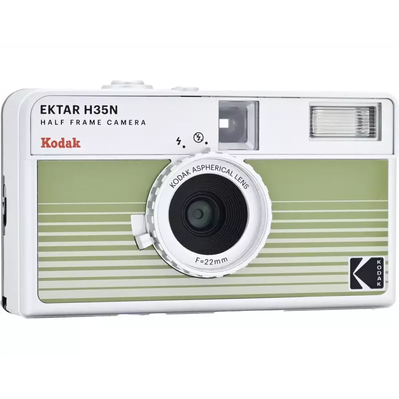 Film rangefinder camera Kodak Ektar H35N striped green RK0303, 35mm, manual controls