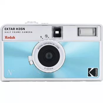 35mm Film Camera Kodak EKTAR H35N Glazed Blue — Point-and-Shoot, Fixed Lens