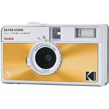 35mm Film Camera Kodak EKTAR H35N Glazed Orange — Point-and-Shoot, Fixed Lens