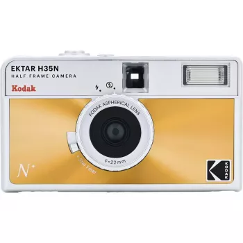 35mm Film Camera Kodak EKTAR H35N Glazed Orange — Point-and-Shoot, Fixed Lens