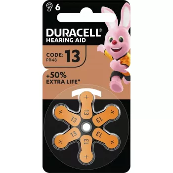 Hearing aid battery Duracell EasyTab 13 (PR48) 6-pack