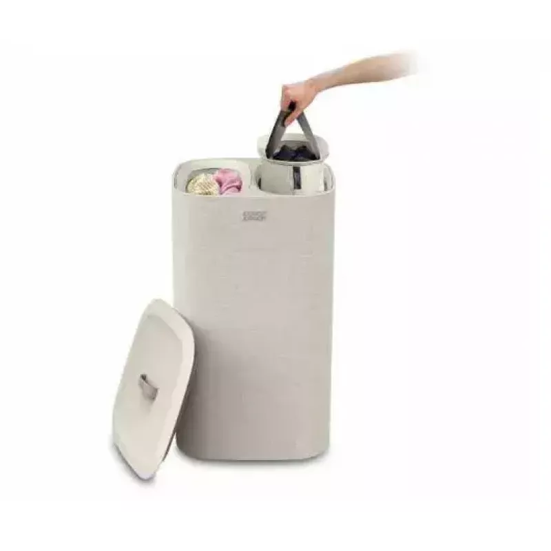 Laundry basket Joseph Joseph Tota 60L Ecru – 60 litre capacity, ventilated tall hamper