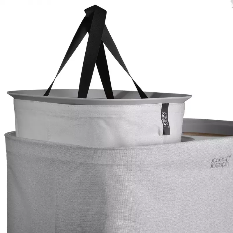 Laundry basket Joseph Joseph Tota 60L Ecru – 60 litre capacity, ventilated tall hamper