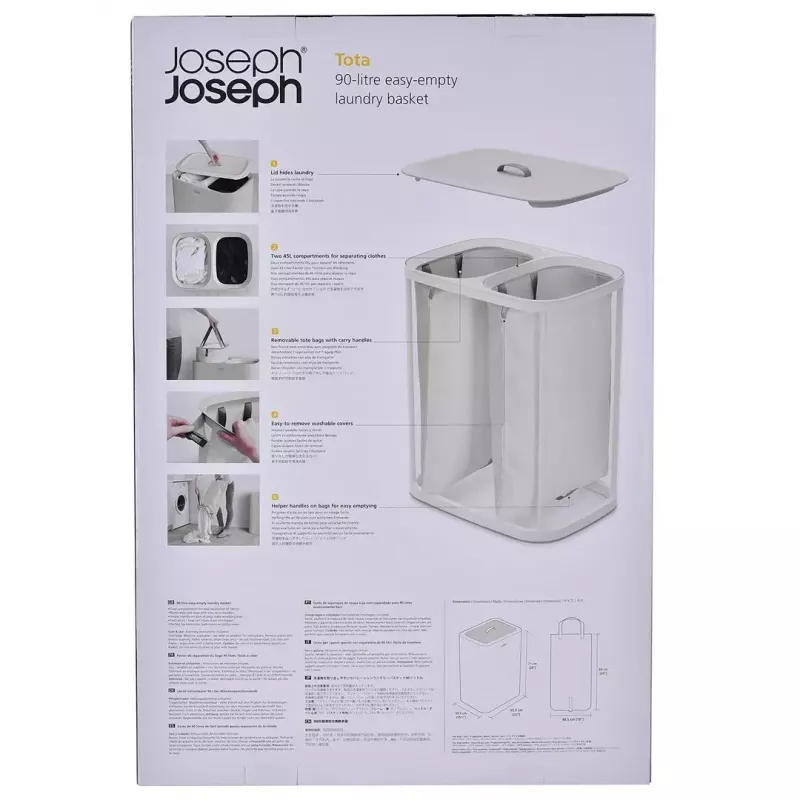 Laundry basket Joseph Joseph Tota 90L ecru — 90 L capacity, durable design