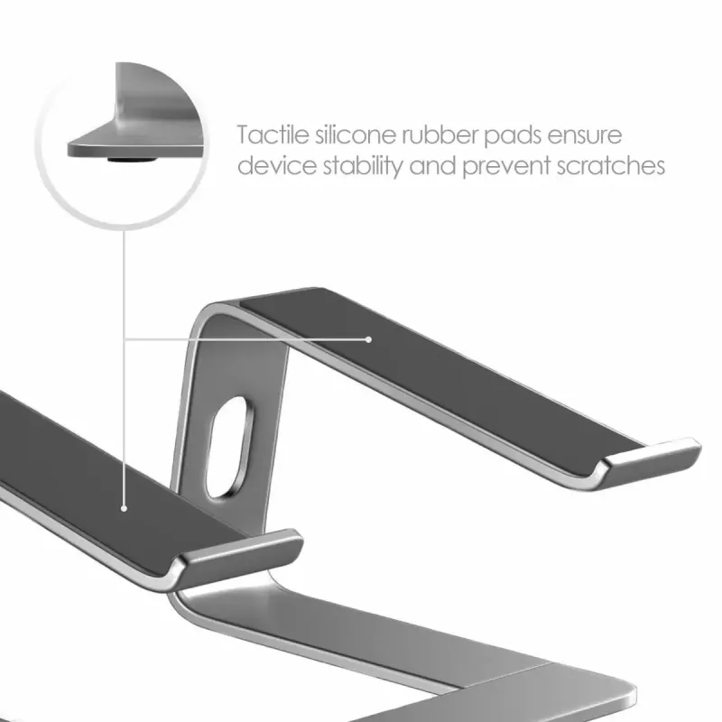 Laptop stand Desire2 Supreme Pro Silver for 43.9 cm (17.3 inch) laptops, aluminium, 127 mm height, 254 mm length