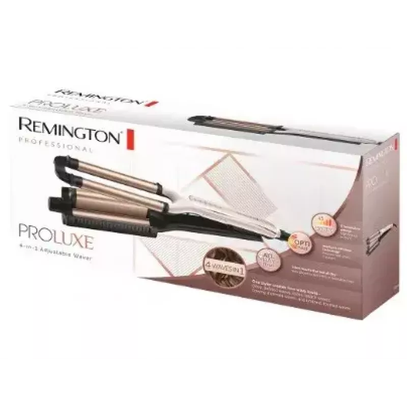 Automatic curling iron Remington CI91AW — rose gold/black, S-shaped barrel, ceramic coating, 150–210°C, 3 m swivel cord