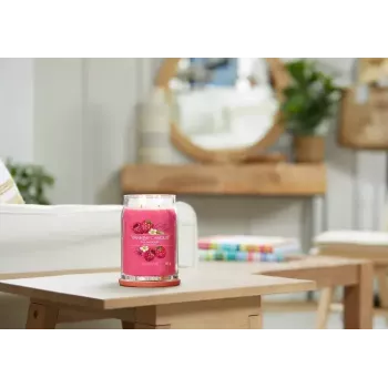 Wax candle Yankee Candle Cylinder Raspberry Crimson — Height 157 mm, Diameter 93 mm, Weight 567 g, 1 pc