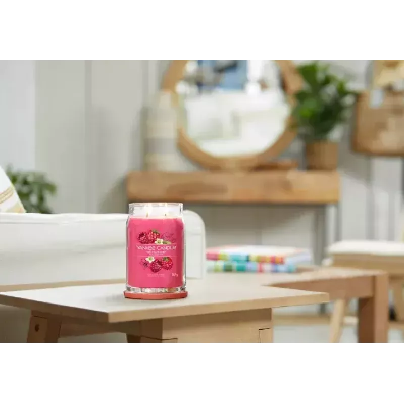 Wax candle Yankee Candle Cylinder Raspberry Crimson — Height 157 mm, Diameter 93 mm, Weight 567 g, 1 pc