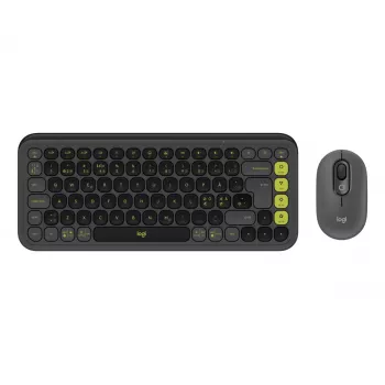 Keyboard Mouse Combo Logitech POP Icon QZERTY Bluetooth Mini Graphite Green