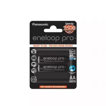 Rechargeable AA battery Panasonic BK-3HCDE/2BE 2500mAh 1.2V, 2 pcs