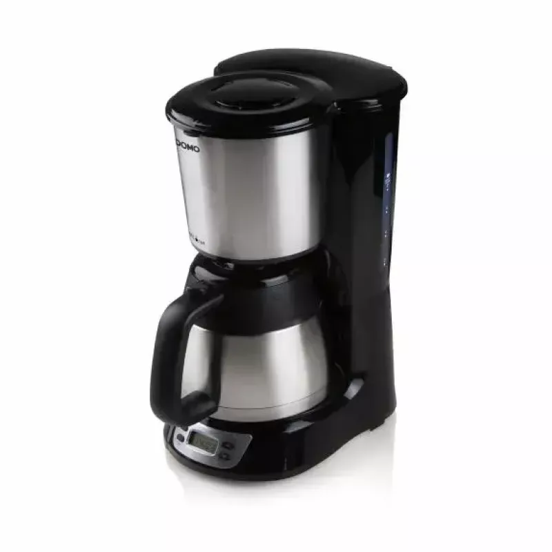 Drip coffee maker Domo DO709K — semi-auto, 1 L water tank, 8-cup jug, LCD, stainless steel/black