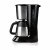 Drip coffee maker Domo DO709K — semi-auto, 1 L water tank, 8-cup jug, LCD, stainless steel/black