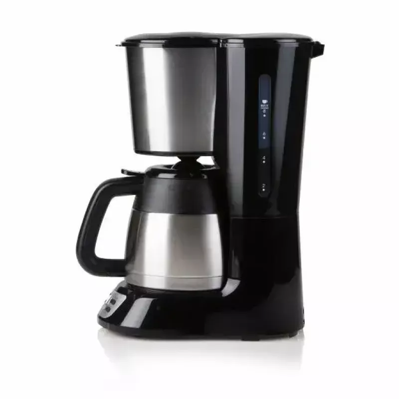 Drip coffee maker Domo DO709K — semi-auto, 1 L water tank, 8-cup jug, LCD, stainless steel/black