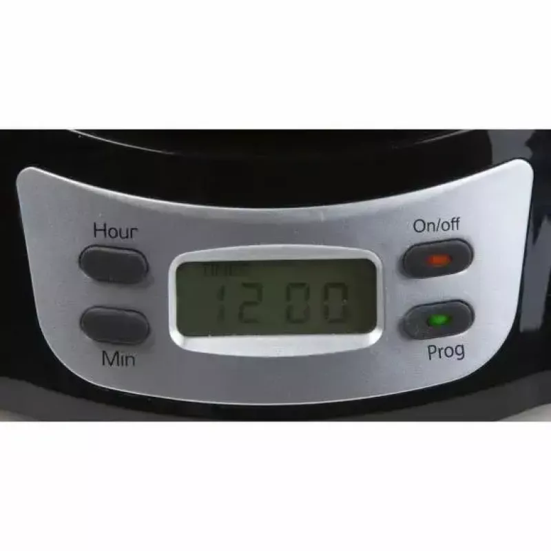 Drip coffee maker Domo DO709K — semi-auto, 1 L water tank, 8-cup jug, LCD, stainless steel/black