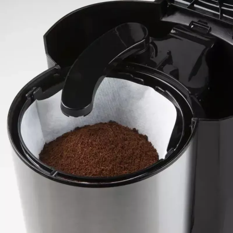 Drip coffee maker Domo DO709K — semi-auto, 1 L water tank, 8-cup jug, LCD, stainless steel/black