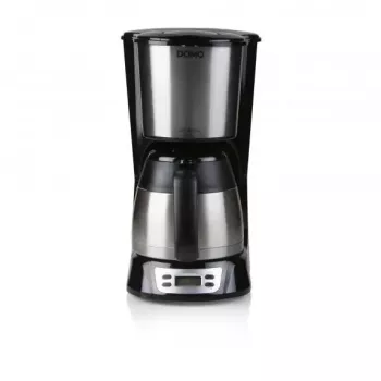 Drip coffee maker Domo DO709K — semi-auto, 1 L water tank, 8-cup jug, LCD, stainless steel/black