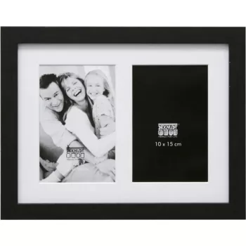 Gallery frame Deknudt S66KA2 for 2x 10×15 photos, wood black with passepartout