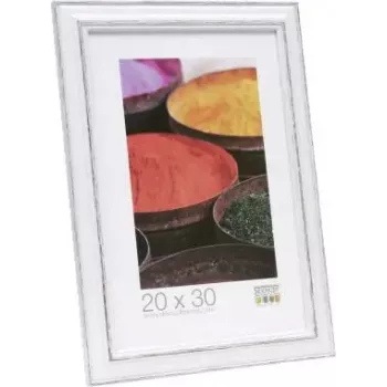 Photo frame Deknudt S221H3 15x20 cm wood white with brown trim