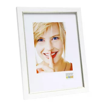 Single picture frame Deknudt S46AF1 Silver White MDF Plastic 318x12x418mm